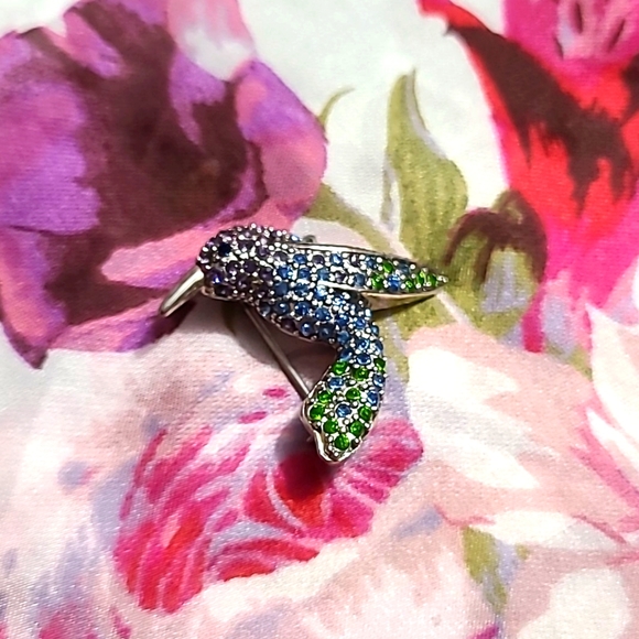Vintage Bird Brooch/Pin with precious stones - Picture 1 of 3